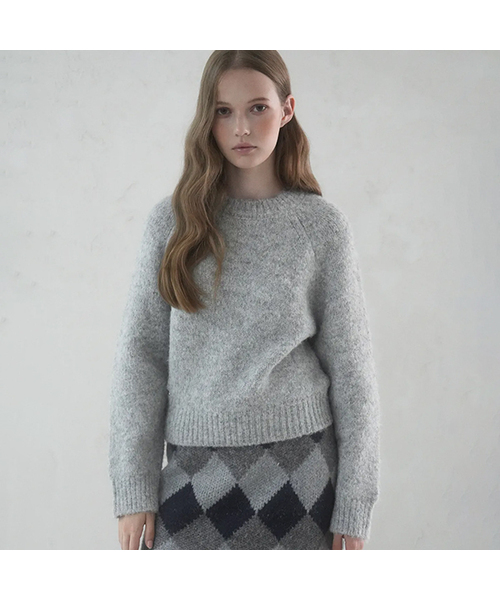Vivacious(ビバシャス)の「Lumi Raglan Minimal Knit - 5COL(ニット/セーター・レディース・ピンク/グレー/スカイブルー/チャコール/アイボリー・FREE)」の3枚目の写真