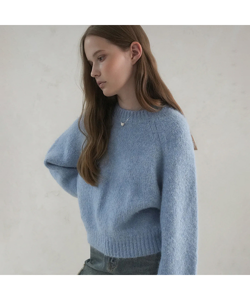Vivacious(ビバシャス)の「Lumi Raglan Minimal Knit - 5COL(ニット/セーター・レディース・ピンク/グレー/スカイブルー/チャコール/アイボリー・FREE)」の4枚目の写真
