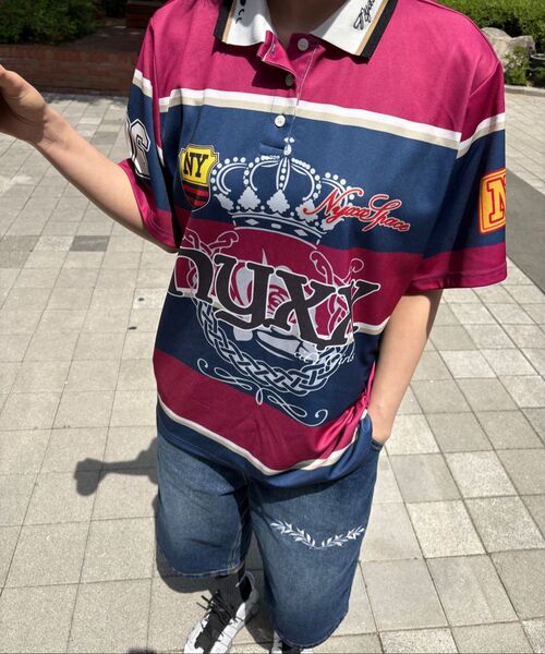 NYXX（エヌワイエックスエックス）の「STRIPE POLO SHIRTS NAVY（ポロシャツ・レディース・その他・SMALL/MEDIUM）」の5枚目の写真