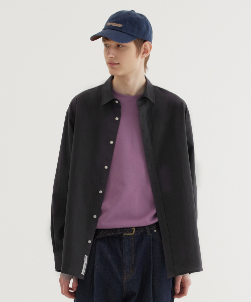 COVERNAT(カバーナット)の「ルーズフィットリネンシャツチャコール(シャツ/ブラウス・レディース・その他・LARGE/X-LARGE/XX-LARGE/X-SMALL/SMALL/MEDIUM)」の1枚目の写真