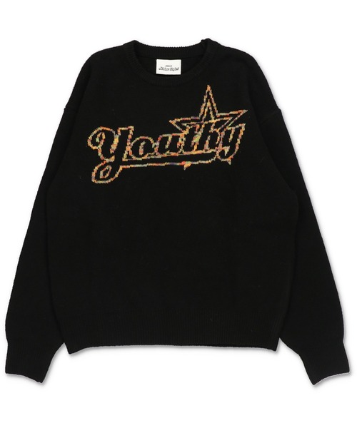 SPINNS（スピンズ）の「短丈モヘアライクジャガードニット/レインボー刺繍ロゴ（ニット/セーター・メンズ・ブラック/ネイビー/グリーン・ONESIZE）」の12枚目の写真