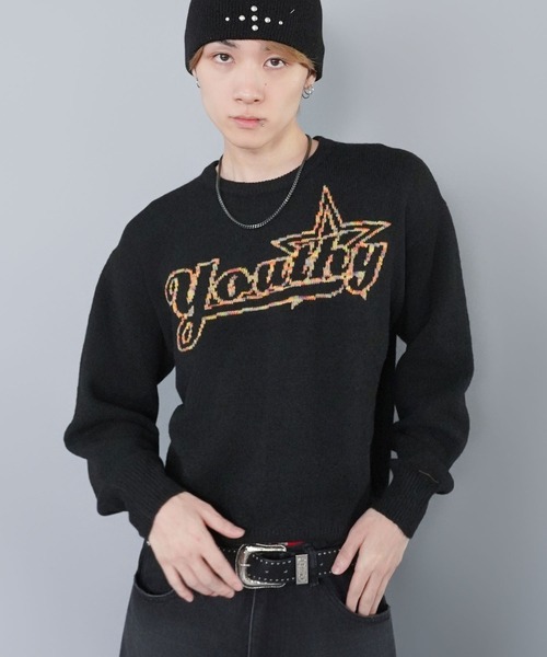 SPINNS（スピンズ）の「短丈モヘアライクジャガードニット/レインボー刺繍ロゴ（ニット/セーター・メンズ・ブラック/ネイビー/グリーン・ONESIZE）」の18枚目の写真