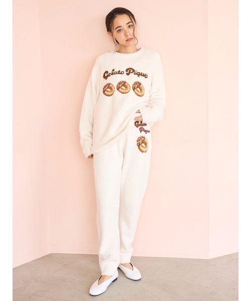 セール】ドーナツジャガードロングパンツ（ルームウェア/パジャマ