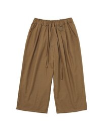 BLENDING-WOOL CROP WIDE PANTS (Beige)