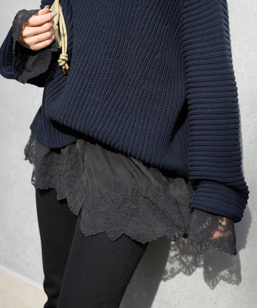 SLOBE IENA（スローブイエナ）の「チュールレースブラウス（シャツ/ブラウス・レディース・ホワイト/ブラック・FREE）」の2枚目の写真