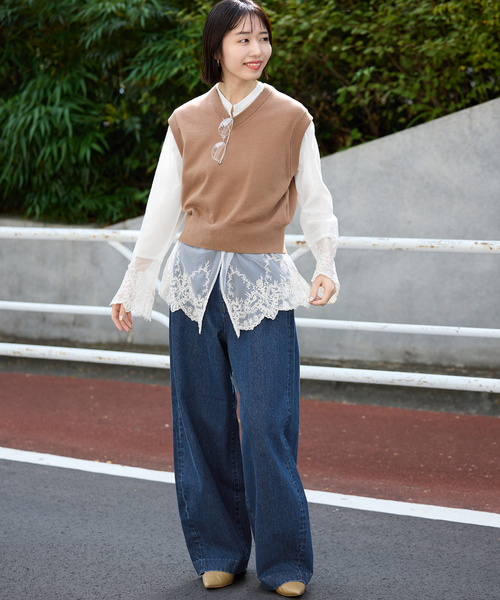 SLOBE IENA（スローブイエナ）の「チュールレースブラウス（シャツ/ブラウス・レディース・ホワイト/ブラック・FREE）」の17枚目の写真