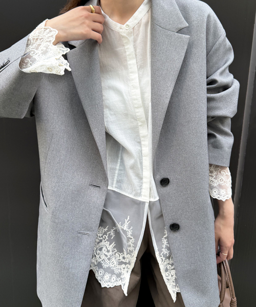 SLOBE IENA(スローブイエナ)の「チュールレースブラウス(シャツ/ブラウス・レディース・ホワイト/ブラック・FREE)」の21枚目の写真