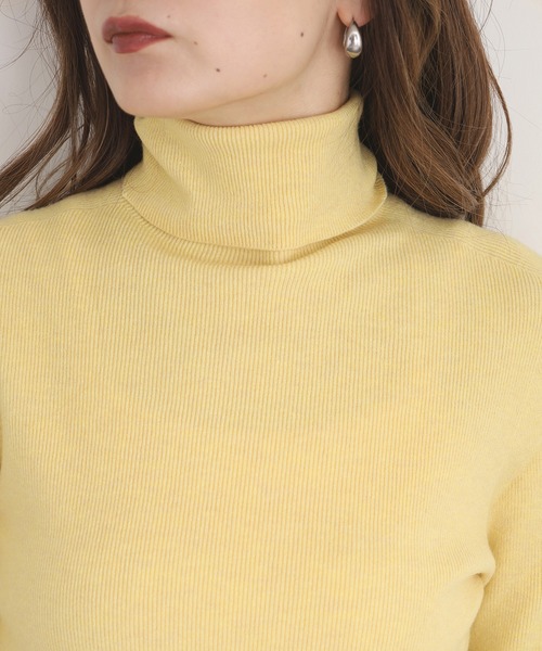 EGLANTINE(エグランティーヌ)の「EGLANTINE カシミヤ混タートルネックニット(ニット/セーター・レディース・ブラウン/チャコールグレー/オフホワイト/イエロー/グリーン/ブラック・38)」の22枚目の写真