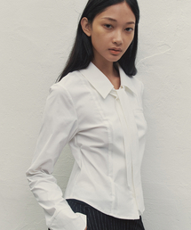 MAKE A TOAST（メイクアトースト）の「Slim Fit Tie Shirt Ivory MBDFTO002IV（シャツ/ブラウス）」