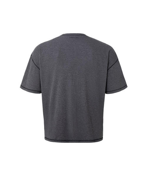 CHILLSA(チルサ)の「Waffle Over Fit Short Sleeve_Charcoal(Tシャツ/カットソー・レディース・チャコール・1/2)」の3枚目の写真