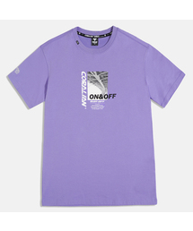 ランオフストリート 半袖 コットン Tシャツ パープル