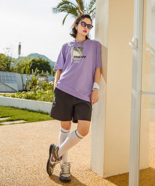 CORALIAN(コラリアン)の「ランオフストリート 半袖 コットン Tシャツ パープル(Tシャツ/カットソー・メンズ・その他・S/M/L/2XL/XL/XS/3XL)」の3枚目の写真