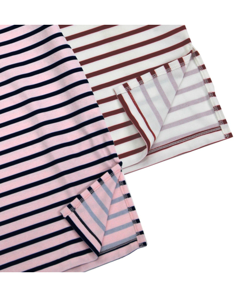 SHELL CORPORATION(シェルコーポレーション)の「ソロナストライプ半袖ベースレイヤー - 2 Colors(Tシャツ/カットソー・レディース・バーガンディー/ライトピンク・SMALL/MEDIUM)」の6枚目の写真