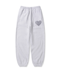 ALEXNAIDEN（アレックスエンエイデン）の「Loop Heart Fleece Jogger Pants (White Melange)（スウェットパンツ・メンズ）」