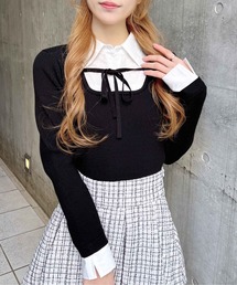 INGNI | シャツドッキングフロントリボンニット(ニット/セーター)