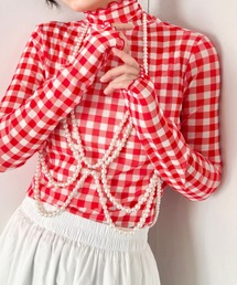ギンガムチェック」に該当するTシャツ/カットソー（タートルネック