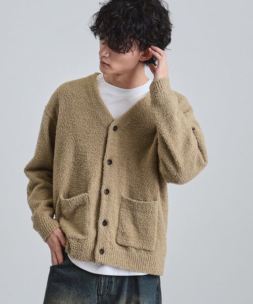 tk.TAKEO KIKUCHI（ティーケータケオキクチ）の「モールニット カーディガン（カーディガン/ボレロ・メンズ・ブルー/ブラック/ベージュ・04/03/02）」の2枚目の写真