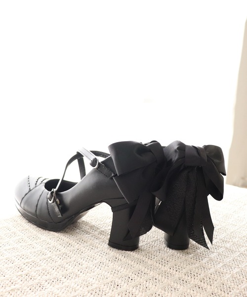byあしながおじさん(バイアシナガオジサン)の「厚底おでこリボンパンプス 8990041(パンプス・レディース・ピンク系その他/アイボリー/ブラック系その他/ブラック/ダークブラウン/ワイン・22.5cm/24.5cm/24cm/23.5cm/23cm/25.5cm/25cm/22cm)」の10枚目の写真