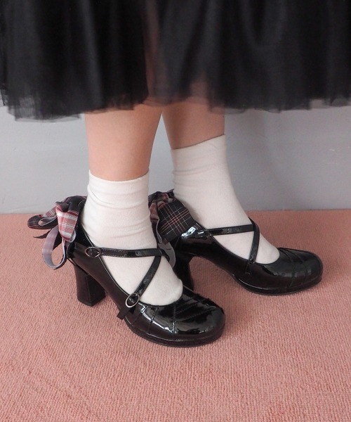 byあしながおじさん(バイアシナガオジサン)の「厚底おでこリボンパンプス 8990041(パンプス・レディース・ピンク系その他/アイボリー/ブラック系その他/ブラック/ダークブラウン/ワイン・22.5cm/24.5cm/24cm/23.5cm/23cm/25.5cm/25cm/22cm)」の13枚目の写真