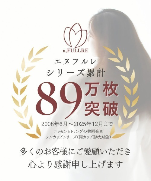 nissen（ニッセン）の「脇高フルカップブラジャー（チューリップ柄）（日本製レース）（トリンプ）（n,FULLRE）（C85～F100）（ブラジャー・レディース・ブルー/アイボリー/グリーン/ボルドー/ラベンダー/ブラック/グレー/ベージュ/ホワイト×パープル・D100/E90/E95/E100/F90/F95/F85/C90/C95/C100/D90/D95/D85/E85/F100/C85）」の10枚目の写真