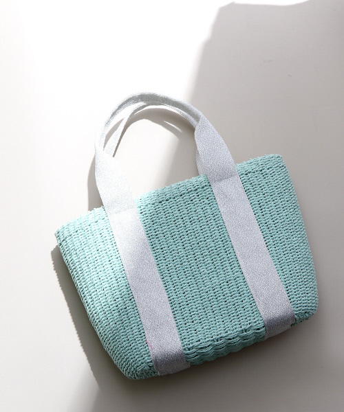 interstaple（インターステイプル）の「テープハンドルペーパーミニトート（トートバッグ・レディース・ライトブルー/ベージュ/ネイビー/イエロー・FREE）」の3枚目の写真