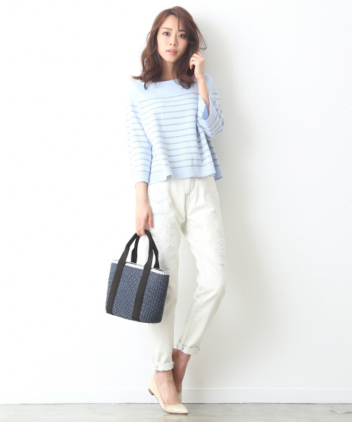 interstaple（インターステイプル）の「テープハンドルペーパーミニトート（トートバッグ・レディース・ライトブルー/ベージュ/ネイビー/イエロー・FREE）」の18枚目の写真