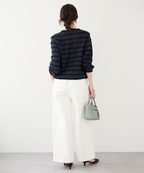 RIVE DROITE(リヴドロワ)の「【上品見え】ツイードショートカーディガン(カーディガン/ボレロ・レディース・ネイビー/イエロー・FREE)」の6枚目の写真