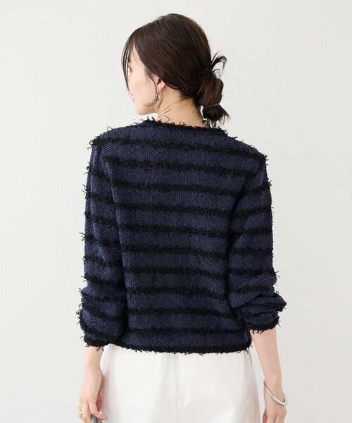 RIVE DROITE(リヴドロワ)の「【上品見え】ツイードショートカーディガン(カーディガン/ボレロ・レディース・ネイビー/イエロー・FREE)」の9枚目の写真