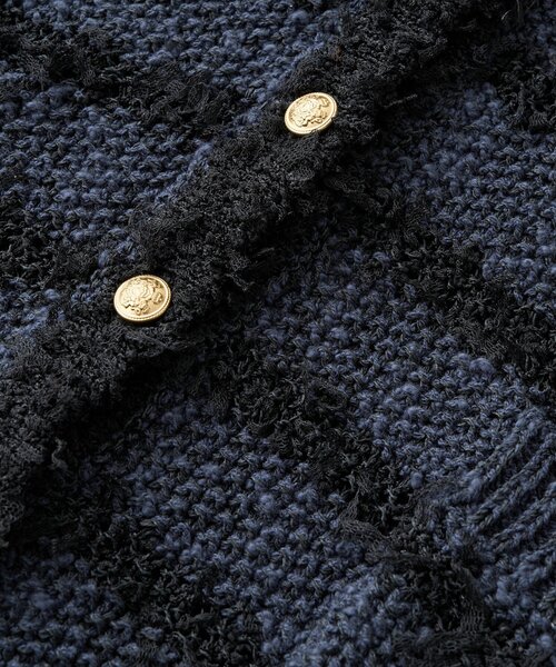 RIVE DROITE（リヴドロワ）の「予約【上品見え】ツイードショートカーディガン（カーディガン/ボレロ・レディース・ネイビー/イエロー・FREE）」の22枚目の写真