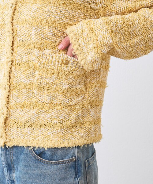 RIVE DROITE（リヴドロワ）の「予約【上品見え】ツイードショートカーディガン（カーディガン/ボレロ・レディース・ネイビー/イエロー・FREE）」の3枚目の写真