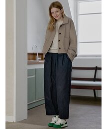 AVANT-G（アバン）の「Cotton Banding Dart Baggy Pants - NAVY（その他パンツ）」
