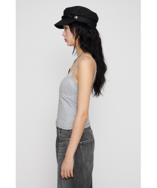 LAGUA GEM(ラグアジェム)の「EDGE LACE CUP キャミソール(キャミソール・レディース・杢グレー/ブラック/ベージュ・FREE)」の14枚目の写真