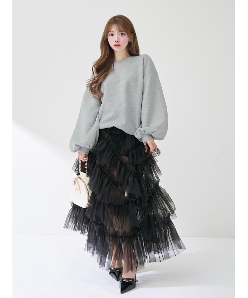 カラーラメスウェットオーバートップス（スウェット）｜Darich