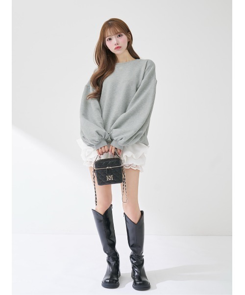 カラーラメスウェットオーバートップス（スウェット）｜Darich