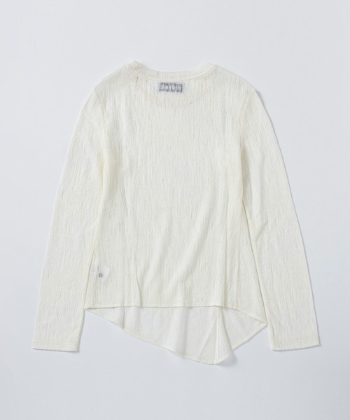 SERENO（セレーノ）の「ウールブレンド シアートップス（Tシャツ/カットソー・レディース・ベージュ・M/L/S）」の3枚目の写真