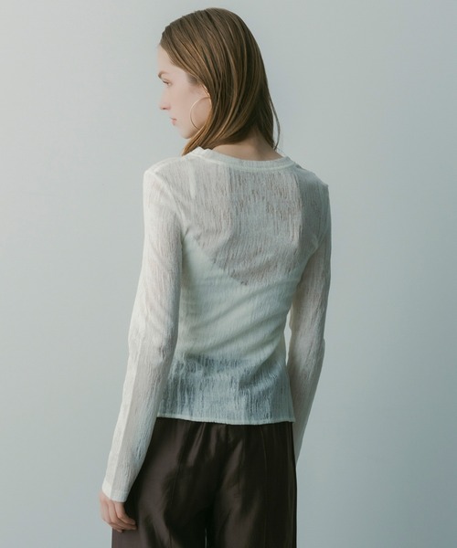 SERENO（セレーノ）の「ウールブレンド シアートップス（Tシャツ/カットソー・レディース・ベージュ・M/L/S）」の5枚目の写真