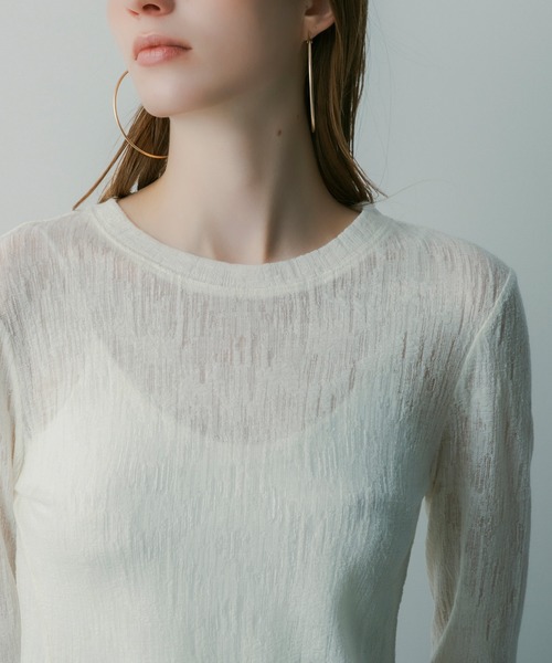 SERENO（セレーノ）の「ウールブレンド シアートップス（Tシャツ/カットソー・レディース・ベージュ・M/L/S）」の9枚目の写真