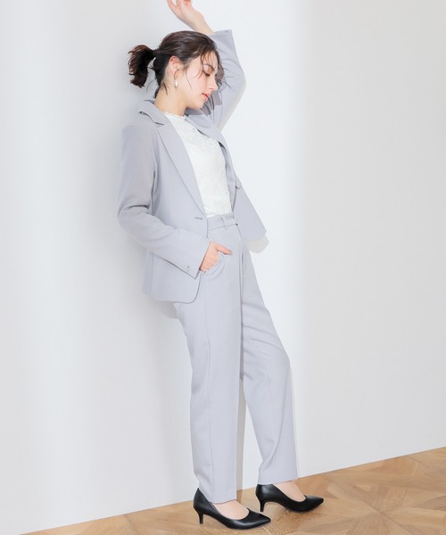 GLACIER lusso（グラシアルッソ）の「【ウォッシャブル・イージーケア】テーパードパンツ（スラックス・レディース・ネイビー/ベージュ/ブラック/杢グレー・L/LL/M/S）」の5枚目の写真