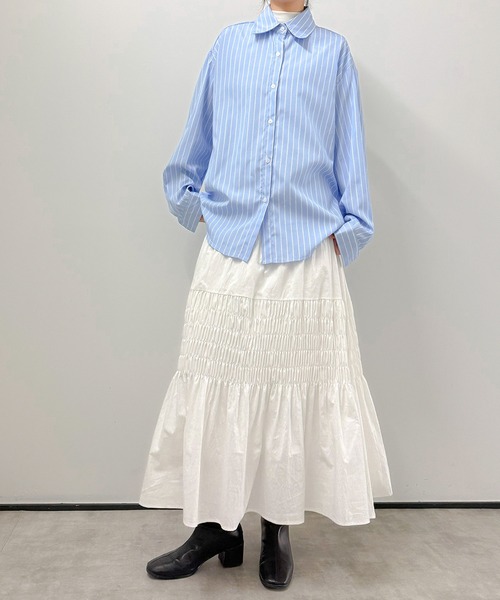 aimoha（アイモハ）の「ストライプ オーバーサイズシャツ（シャツ/ブラウス・レディース・ライトブルー/ブルー・FREE）」の21枚目の写真