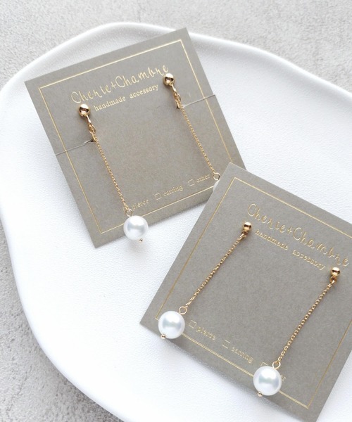 tone（トーン）の「Cherie+Chambre/Pearl Long Earring（イヤリング・レディース・ホワイト/アイボリー・FREE）」の4枚目の写真