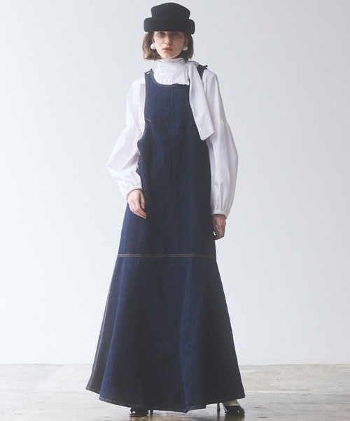SOMETHING(サムシング)の「【GISELe 4月号掲載】atelier SOMETHING AMERICAN SLEEVE ONEPIECE/アメリカンスリーブワンピース(ワンピース・レディース・ライトインディゴブルー/インディゴブルー・FREE)」の3枚目の写真