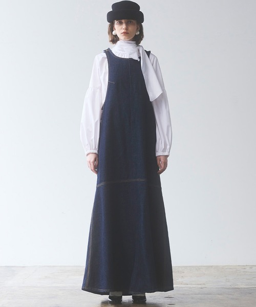 SOMETHING(サムシング)の「【GISELe 4月号掲載】atelier SOMETHING AMERICAN SLEEVE ONEPIECE/アメリカンスリーブワンピース(ワンピース・レディース・ライトインディゴブルー/インディゴブルー・FREE)」の4枚目の写真