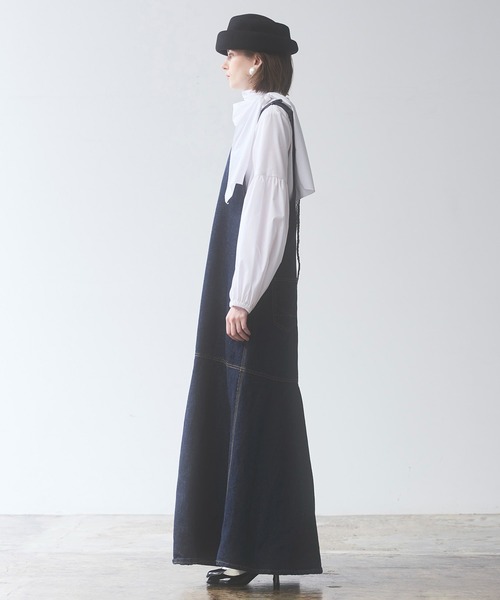 SOMETHING(サムシング)の「【GISELe 4月号掲載】atelier SOMETHING AMERICAN SLEEVE ONEPIECE/アメリカンスリーブワンピース(ワンピース・レディース・ライトインディゴブルー/インディゴブルー・FREE)」の5枚目の写真