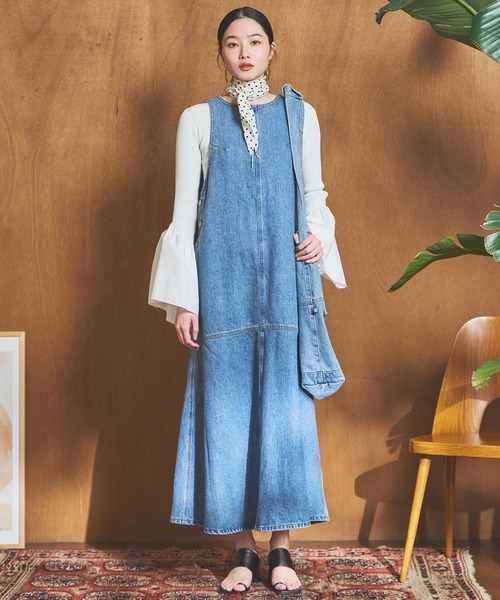 SOMETHING(サムシング)の「【GISELe 4月号掲載】atelier SOMETHING AMERICAN SLEEVE ONEPIECE/アメリカンスリーブワンピース(ワンピース・レディース・ライトインディゴブルー/インディゴブルー・FREE)」の17枚目の写真