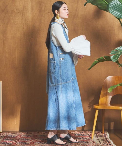 SOMETHING(サムシング)の「【GISELe 4月号掲載】atelier SOMETHING AMERICAN SLEEVE ONEPIECE/アメリカンスリーブワンピース(ワンピース・レディース・ライトインディゴブルー/インディゴブルー・FREE)」の18枚目の写真