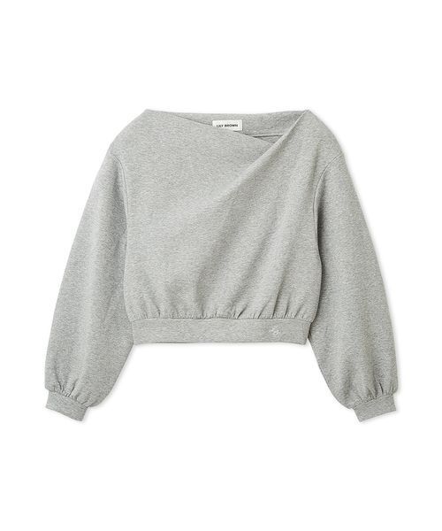 LILY BROWN（リリーブラウン）の「ドレープオフショルボンディングスウェット（スウェット・レディース・アイボリー/グレー/チャコールグレー/ピンク・F）」の4枚目の写真