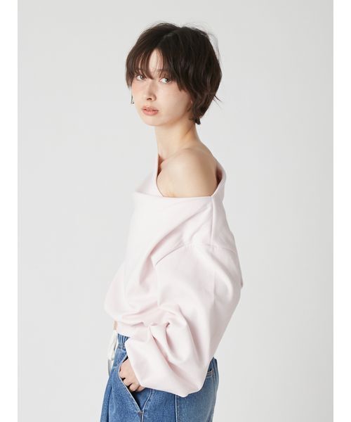 LILY BROWN（リリーブラウン）の「ドレープオフショルボンディングスウェット（スウェット・レディース・アイボリー/グレー/チャコールグレー/ピンク・F）」の11枚目の写真