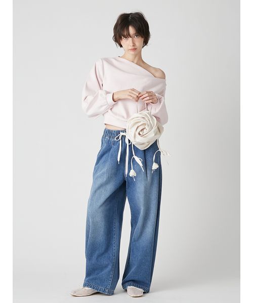 LILY BROWN（リリーブラウン）の「ドレープオフショルボンディングスウェット（スウェット・レディース・アイボリー/グレー/チャコールグレー/ピンク・F）」の18枚目の写真