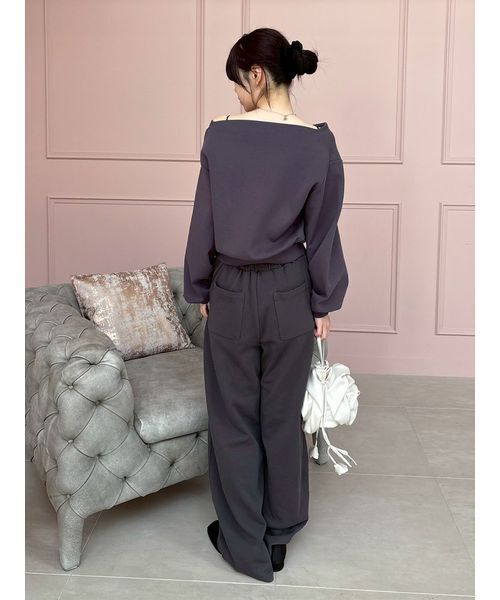 ドレープオフショルボンディングスウェット（スウェット）｜LILY BROWN