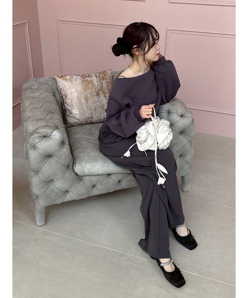 ドレープオフショルボンディングスウェット（スウェット）｜LILY BROWN